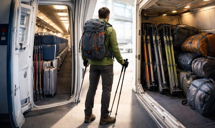 Prendre l’avion avec des bâtons de randonnée : Cabine ou Soute ?